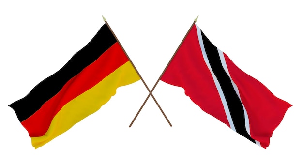 Background for designers illustrators National Independence Day Flags Germany and Trinidad and Tobago