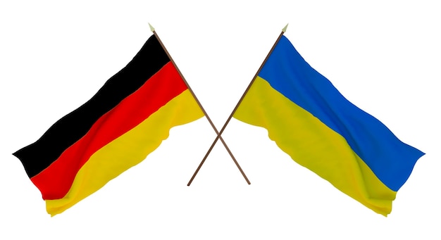 Background for designers illustrators National Independence Day Flags Germany and Ukraine