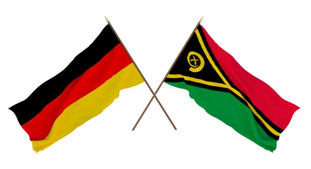 Background for designers illustrators National Independence Day Flags Germany and Vanuatu