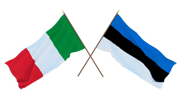 Background for designers illustrators National Independence Day Flags Italy and Estonia