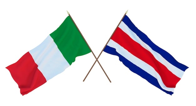 Background for designers illustrators National Independence Day Flags Italy and Thailand