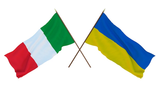 Background for designers illustrators National Independence Day Flags Italy and Ukraine