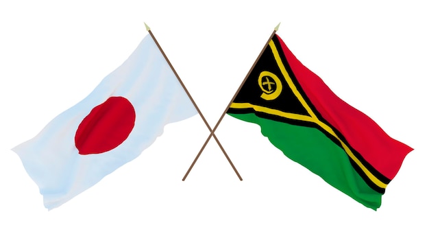 Background for designers illustrators National Independence Day Flags Japan and Vanuatu