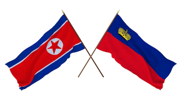 Photo background for designers illustrators national independence day flags north korea and liechtenstein