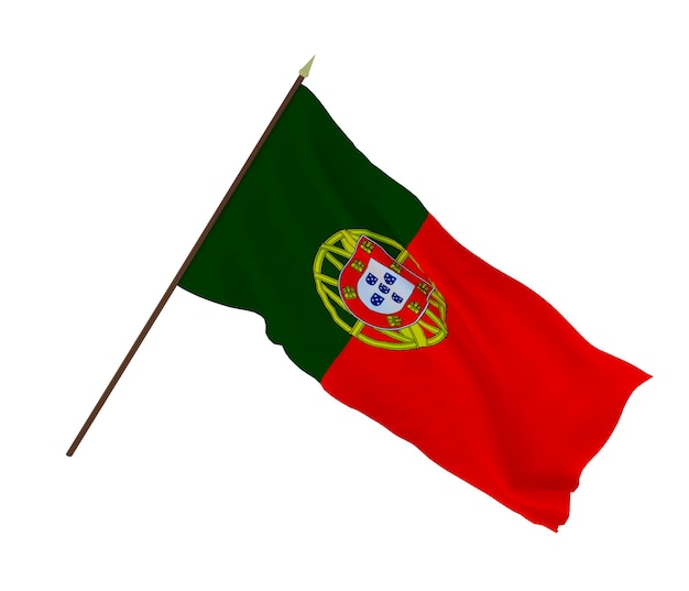 Background for designers illustrators National Independence Day Flags of Portugal