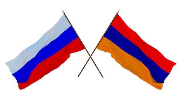 Background for designers illustrators National Independence Day Flags Russia and Armenia