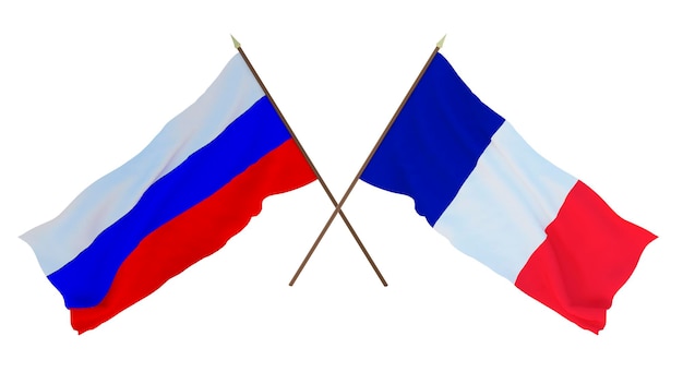 Background for designers illustrators National Independence Day Flags Russia and Clipperton island