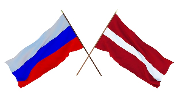 Background for designers illustrators National Independence Day Flags of Russia and Latvia