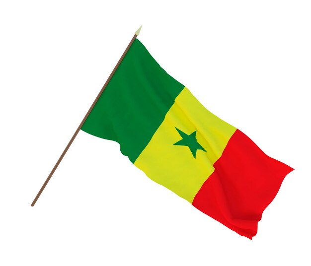 디자이너 일러스트레이터를 위한 배경 세네갈의 독립 기념일 깃발