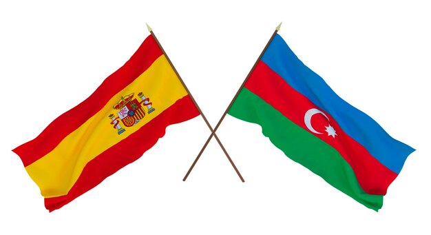 Background for designers illustrators National Independence Day Flags Spain and Azerbaijan