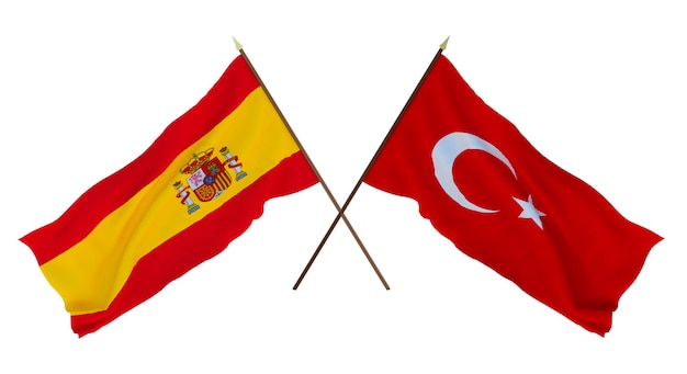 Photo background for designers illustrators national independence day flags spain and turkey