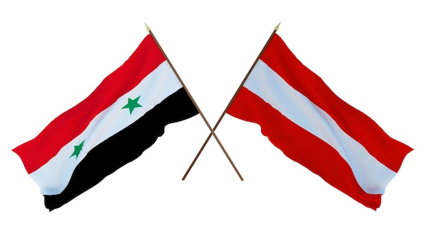 デザイナー イラストレーターの背景国立独立記念日フラグ シリアとオーストリア