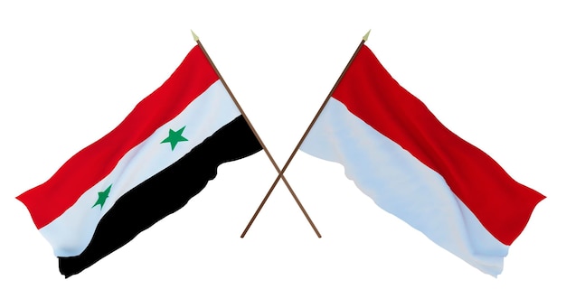 デザイナーのイラストレーターのための背景国立独立記念日フラグ シリアとモナコ