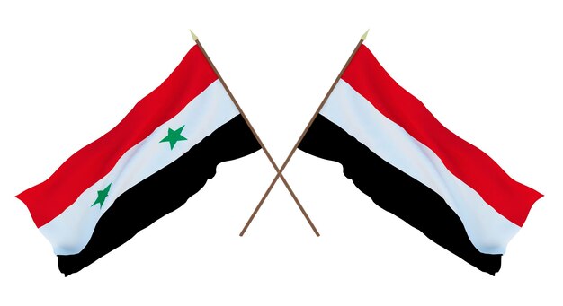 デザイナー イラストレーターのための背景 国家独立記念日 フラグ シリアとイエメン