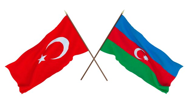 Background for designers illustrators National Independence Day Flags Turkey and Azerbaijan