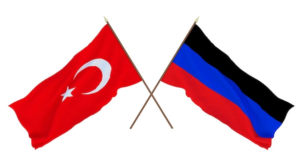 Background for designers illustrators National Independence Day Flags Turkey and Donetsk People's Republic