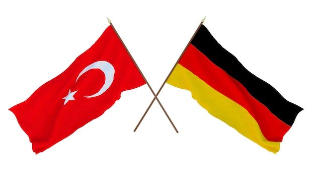 Background for designers illustrators National Independence Day Flags Turkey and Germany