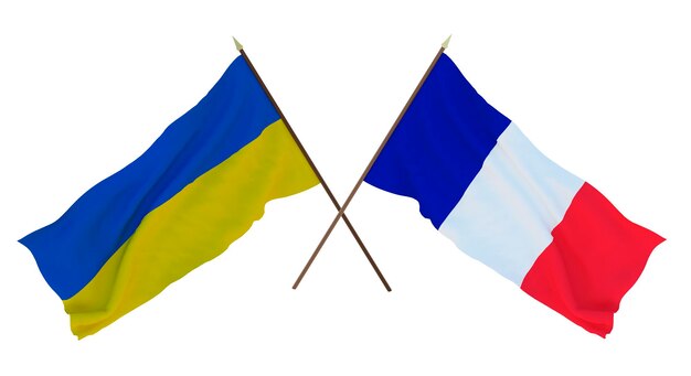 Background for designers illustrators National Independence Day Flags of Ukraine and Bailiwick of Clipperton island