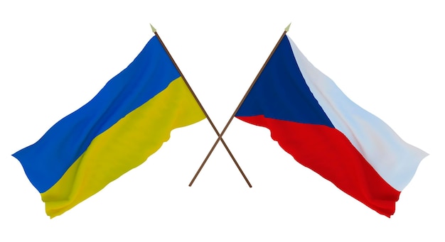 Background for designers illustrators National Independence Day Flags of Ukraine and the Czech Republic