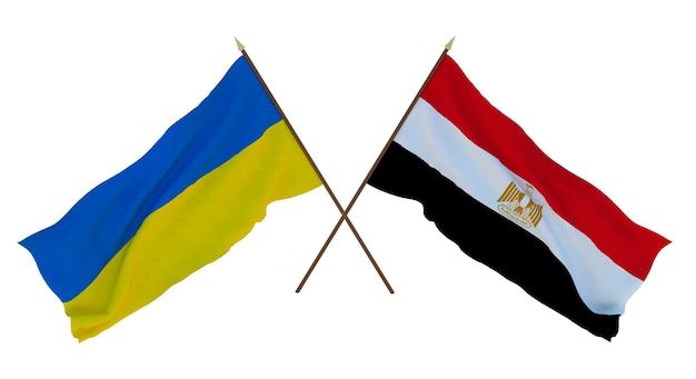 Background for designers illustrators National Independence Day Flags of Ukraine and Egypt