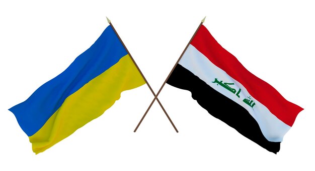 디자이너 일러스트레이터를 위한 배경 우크라이나와 이라크의 독립 기념일 깃발