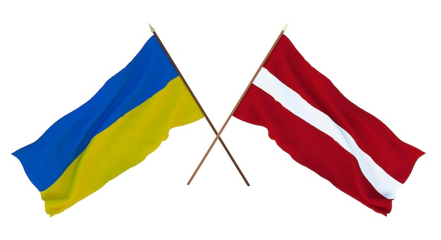 Background for designers illustrators National Independence Day Flags of Ukraine and Latvia