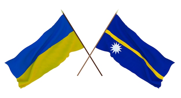 Background for designers illustrators National Independence Day Flags of Ukraine and Nauru