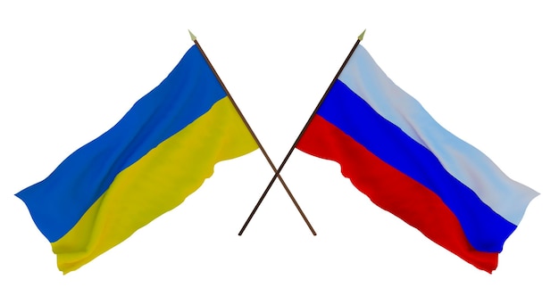 Photo background for designers illustrators national independence day flags of ukraine and russia