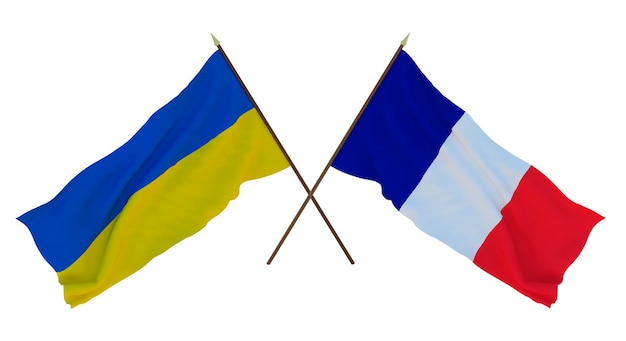 Background for designers illustrators National Independence Day Flags of Ukraine and Saint Martin