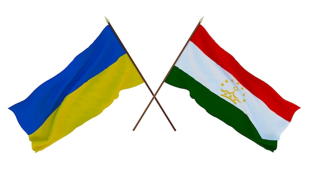 Background for designers illustrators National Independence Day Flags of Ukraine and Tajikistan