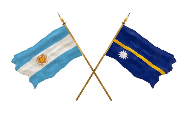 デザイナーのナショナルデーの背景 3D モデル 国旗 アルゼンチンとナウル