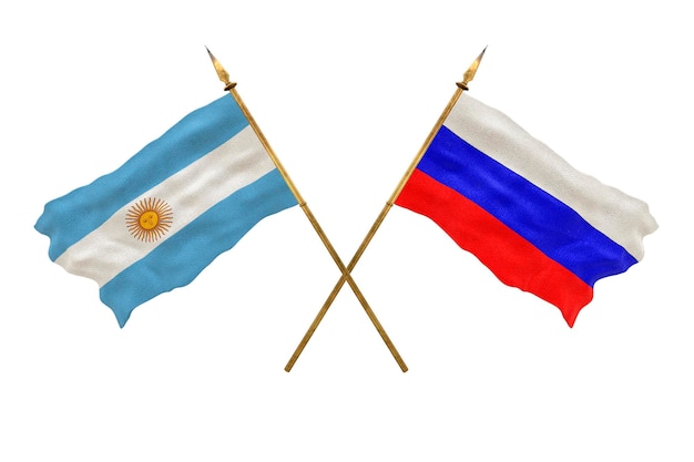 デザイナーのナショナルデーの背景 3Dモデル 国旗 アルゼンチンとロシア