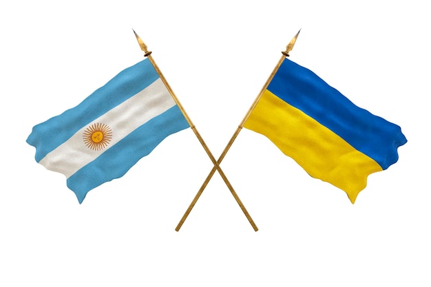 Photo background for designers national day 3d model national flags argentine and ukraine