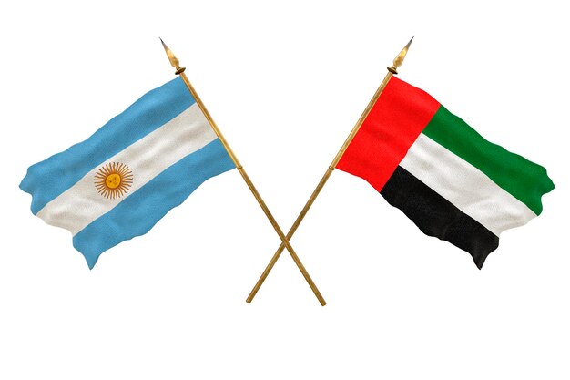 デザイナーのナショナルデーの背景 3Dモデル 国旗 アルゼンチンとアラブ首長国連邦
