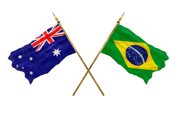 Background for designers National Day 3D model National flags Australia and Brazil