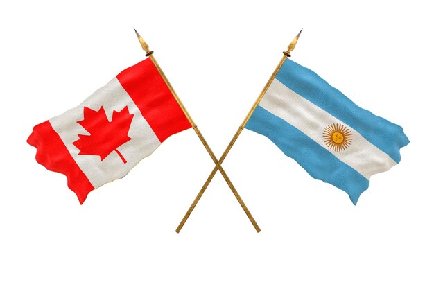 Background for designers National Day 3D model National flags of Canada and Argentina