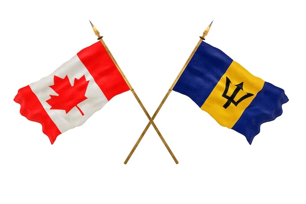 Photo background for designers national day 3d model national flags of canada and barbados