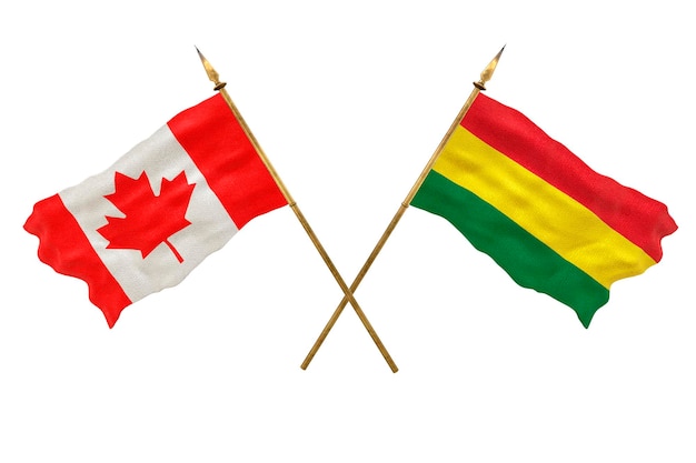 Background for designers National Day 3D model National flags of Canada and Bolivia