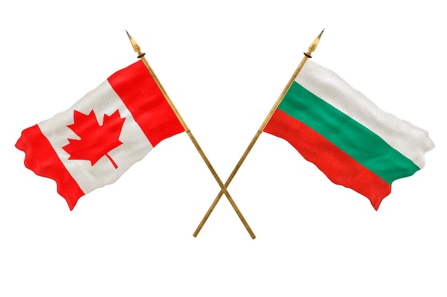 Background for designers National Day 3D model National flags of Canada and Bulgaria