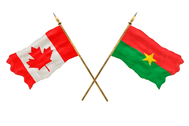 Background for designers National Day 3D model National flags of Canada and Burkina Faso