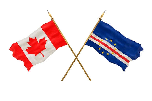 Background for designers National Day 3D model National flags of Canada and Cape Verde