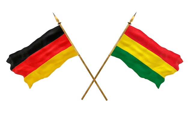 Background for designers National Day 3D model National flags of Germany and Bolivia