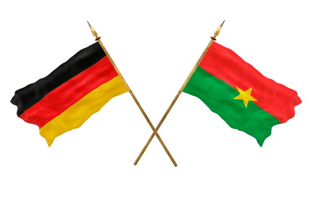 Background for designers National Day 3D model National flags of Germany and Burkina Faso