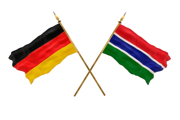 Background for designers National Day 3D model National flags of Germany and Gambia