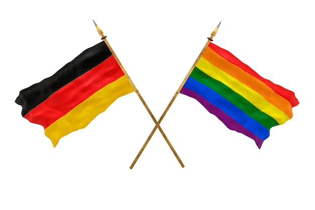 디자이너를 위한 배경 국경일 3D 모델 독일 국기와 게이 프라이드