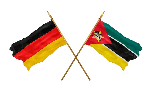 Background for designers National Day 3D model National flags of Germany and Mozambique