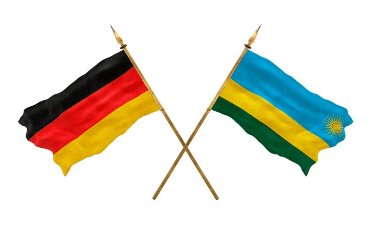 Photo background for designers national day 3d model national flags of germany and rwanda