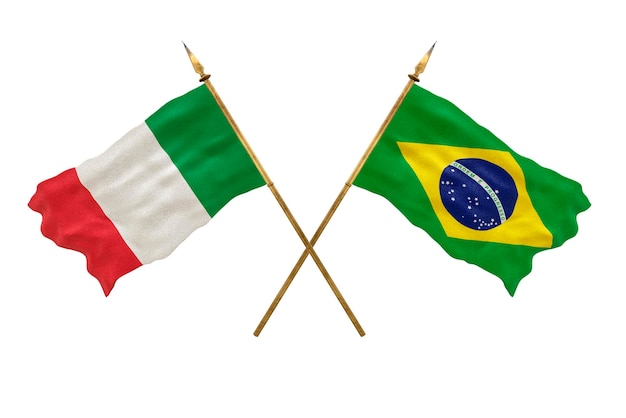 Background for designers National Day 3D model National flags Italy and Brazil