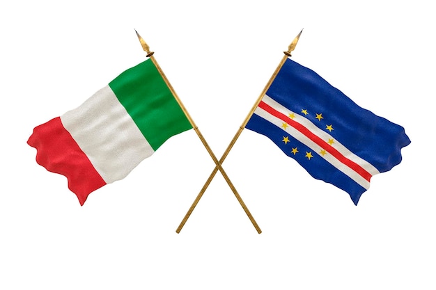 デザイナーのナショナルデーの背景 3D モデル 国旗 イタリアとカーボベルデ