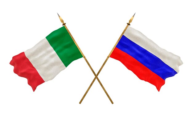 Foto sfondo per i progettisti giornata nazionale modello 3d bandiere nazionali italia e russia